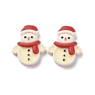 Christmas Theme Opaque Resin Cabochons, DIY Accessories, Snowman, Red, 25.5x12x7mm(RESI-G029-A07)