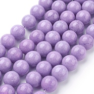 Natural Mashan Jade Round Beads Strands, Dyed, Blue Violet, 10mm, Hole: 1mm, about 41pcs/strand, 15.7 inch(G-D263-10mm-XS24)
