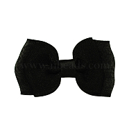 Handmade Woven Costume Accessories, Bowknot & Hair Bows, Black, 63x32x8mm(WOVE-QZ49-6)