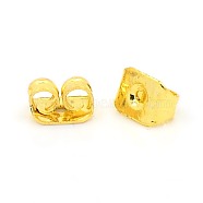 Iron Ear Nuts, Earring Backs, Nickel Free, Golden, about 6mm long, 3.5mm wide, 2.5mm high, hole: 0.7~1.0mm(X-E034Y-NFG)