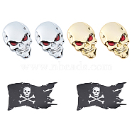 SUPERFINDINGS PET and Alloy Decoration Sticker, for Car Decoration, Skull, Mixed Color, 910x150mm, 2 sheets(DIY-FH0002-59)