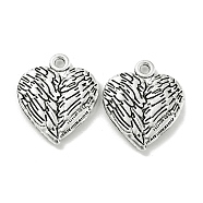 Tibetan Style Alloy Pendants, Heart Charms, Nickel, Antique Silver, 21x18x2.5mm, Hole: 1.8mm(TIBE-Q098-09A)