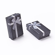 Cardboard Necklace Boxes with Bowknot and Sponge Inside, for Necklaces and Pendants, Rectangle, Black, 80x50x25mm(CBOX-R012-4)