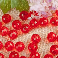 Transparent Acrylic Beads, Round, Dark Red, 18mm, about 150pcs/500g.(TACR-NH0001-G-10)