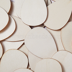 SUNNYCLUE Unfinished Blank Wood Pendants, for DIY Jewelry Making, Teardrop, BurlyWood, 55x37x2.5mm, Hole: 2mm, about 50pcs/bag(WOOD-SC0001-09)