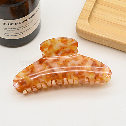 Large Cellulose Acetate(Resin) Hair Claw Clips, Tortoise Shell Non Slip Jaw Clamps for Girl Women, Dark Orange, 110mm(OHAR-PW0003-015H)