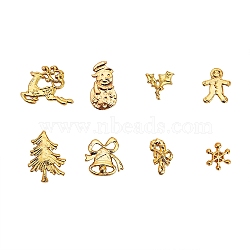 Christmas Themed Alloy Cabochons, For DIY UV Resin, Epoxy Resin, Pressed Flower Jewelry, , Golden, 80pcs/bag(PALLOY-CJ0001-38)