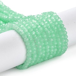 Baking Paint Imitation Jade Glass Bead Strands, Faceted Rondelle, Pale Turquoise, 4x3mm, Hole: 1mm, about 105~110pcs/strand, 38~39cm(X-DGLA-A034-J4MM-A22)