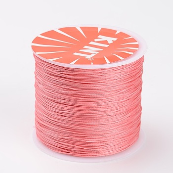 Round Waxed Polyester Cords, Pink, 0.45mm, about 174.97 yards(160m)/roll