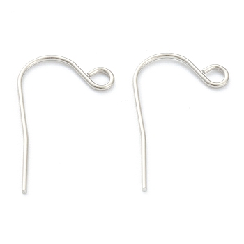 316 Surgical Stainless Steel Earring Hooks, Ear Wire, with Horizontal Loop, Stainless Steel Color, 21mm,Hole:2mm