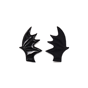 Leather Bat's Ring Wing Ornament Accessories, for Hair Ornament & Costume Accessory, Black, 60x35x2mm