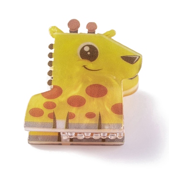 Cute Mini Animal Acrylic Claw Hair Clips, Hair Accessories for Girls, Giraffe, 26x26.5x25mm