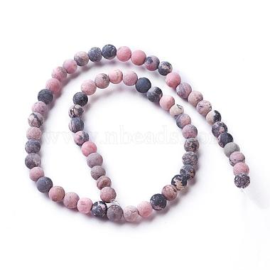 Frosted Natural Rhodonite Round Bead Strands(X-G-E487-12-6mm)-3