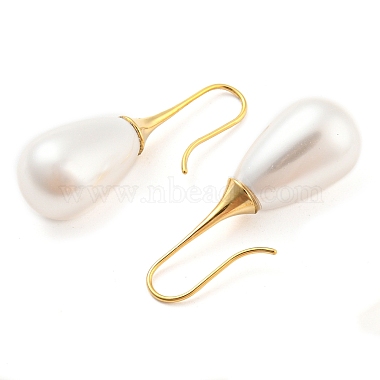 Plastic Pearl Teardrop Dangle Earrings(EJEW-C067-23D-G)-2