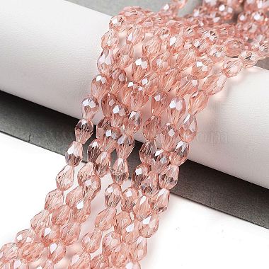 6mm LightSalmon Drop Electroplate Glass Beads