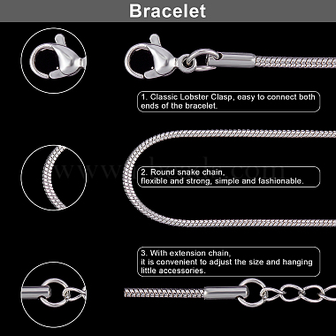 304 Stainless Steel Snake Chain Bracelets(STAS-UN0008-72P)-4