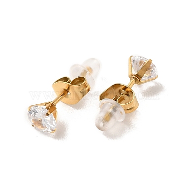 Cubic Zirconia Flower of Life Pendant Necklace & Diamond Stud Earrings(SJEW-M099-01G)-8