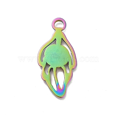 Ion Plating(IP) 304 Stainless Steel Pendant Cabochon Settings(STAS-F282-13P)-2
