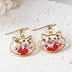 Alloy & Dried Flower Dangle Earrings(EJEW-Z169-01G-03)-1