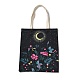 Flower & Butterfly & Moon Printed Canvas Women's Tote Bags(ABAG-C009-04C)-1