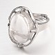 Adjustable Oval Gemstone Wide Band Rings(RJEW-L062-01D)-2