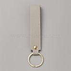 Rectangle PU Leather Keychain, with Iron Key Ring, for Car Key Bag Decoration, Light Grey, 140mm(HJEW-WH0078-01D)