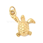 304 Stainless Steel Pendants, Ion Plating(IP), with Jump Ring, Golden, Turtle, 17.5x16x3.5mm, Hole: 3mm(STAS-Z179-39G-01)