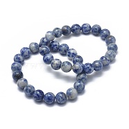 Natural Blue Spot Jasper Bead Stretch Bracelets, Round, 2 inch~2-3/8 inch(5~6cm), Bead: 5.8~6.8mm(BJEW-K212-A-039)