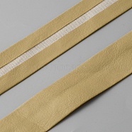 2M Flat PU Leather Folded Edge Band, for Pillow Decor, Pale Goldenrod, 18~20x1mm, about 2.19 Yards(2m)/pc(LC-WH0013-01C)