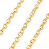 Brass Cable Chains, Soldered, with Card Paper, Real 18K Gold Plated, 5x4x0.8mm, about 3.28 Feet(1m)/pc(CHC-H111-08G)