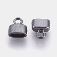 Tibetan Style Alloy Metal Cord Ends, End Caps, Cadmium Free & Nickel Free & Lead Free, Gunmetal, 9x8x4mm, Hole: 2mm, Inner Diameter: 2x6mm(TIBEP-LF11142Y-B-FF)
