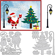 Carbon Steel Cutting Dies Stencils, for DIY Scrapbooking, Photo Album, Decorative Embossing Paper Card, Matte Platinum Color, Santa Claus & Christmas Tree, Christmas Themed Pattern, 11.6~11.8x10.2~11x0.09cm, 2pcs/set(DIY-WH0309-457)