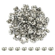 304 Stainless Steel Ear Nuts, Friction Earring Backs for Stud Earrings, Stainless Steel Color, 6x4.5x3mm, Hole: 0.8mm(STAS-YW0001-48)