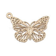 Brass Charms, Long-Lasting Plated, Butterfly, Light Gold, 10.5x15x0.3mm, Hole: 0.9mm(KK-S400-01KCG-B)