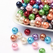 Colorful Acrylic Beads, Imitation Pearl Style, Round, Mixed Color, 10mm, Hole: 2mm, about 1000pcs/500g(PACR-10D-M)