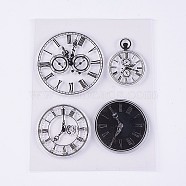 Silicone Stamps, for DIY Scrapbooking, Photo Album Decorative, Cards Making, Clock, Clear, 41~54x31~54mm(X-DIY-L010-Y81)