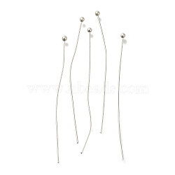 Brass Ball Head Pins, Lead Free & Cadmium Free, 925 Sterling Silver Plated, 50x0.6mm, Head: 2mm(KK-H502-03R-S)