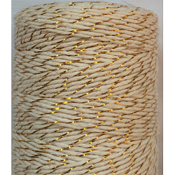 4 Ply Macrame Cotton Cord, Twisted Cotton Rope, for Crafts, Gift Wrapping, Goldenrod, 1mm, about 32.8 yards(30m)/roll(OCOR-L039-E19)