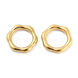 304 Stainless Steel Linking Rings, Flower, Real 18K Gold Plated, 13.5x12.5x2mm, Inner Diameter: 8.5mm(STAS-I202-01G)