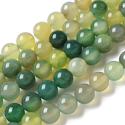 Natural Agate Beads Strands, Dyed & Heated, Round, Sea Green, 10~10.5mm, Hole: 0.7mm, about 38pcs/strand, 14.76''(37.5cm)(G-NH0001-G11-01)