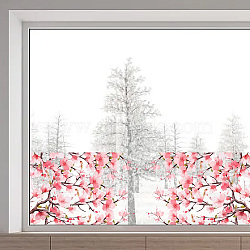 PVC Window Static Stickers, Rectangle Shape, for Window Decoration, March Cherry Blossom, 380x1160mm(AJEW-WH0385-0030)