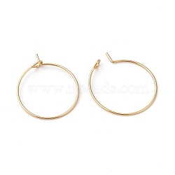 316L Surgical Stainless Steel Hoop Earring Findings, Wine Glass Charms Findings, Real 18K Gold Plated, 15x0.8mm(STAS-G229-07G-08B)