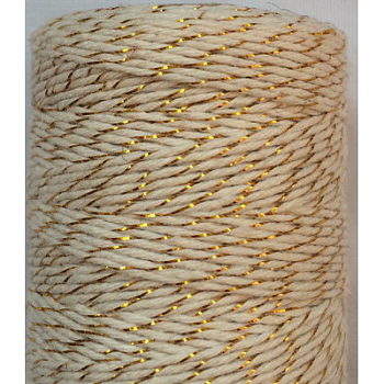 4 Ply Macrame Cotton Cord, Twisted Cotton Rope, for Crafts, Gift Wrapping, Goldenrod, 1mm, about 32.8 yards(30m)/roll