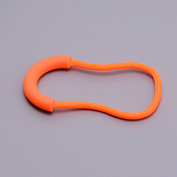 Plastic Replacement Pull Tab Accessories, with Polyester Cord, for Luggage Suitcase Backpack Jacket Bags Coat, Dark Orange, 6x3x0.5cm