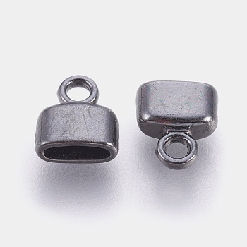 Tibetan Style Alloy Metal Cord Ends, End Caps, Cadmium Free & Nickel Free & Lead Free, Gunmetal, 9x8x4mm, Hole: 2mm, Inner Diameter: 2x6mm