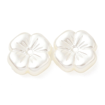 ABS Plastic Imitation Pearl Beads, Flower, White, 20x20x7mm, Hole: 1.8mm about 255pcs/500g