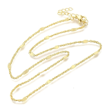 Rack Plating Brass Rope Chain Necklaces, with Lobster Claw Clasps, Cadmium Free & Lead Free, Long-Lasting Plated, Real 18K Gold Plated, 16.93 inch(43cm)