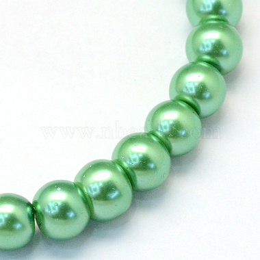 焼き付け塗装パールカラーのガラスパール、ラウンドビーズストランド(HY-Q003-6mm-69)-2