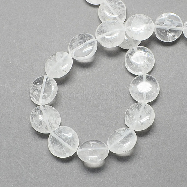 Flat Round Gemstone Natural Quartz Crystal Beads Strands(X-G-S110-20)-2