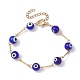 Lampwork Evil Eye Link Chain Bracelets(BJEW-JB10045-03)-1